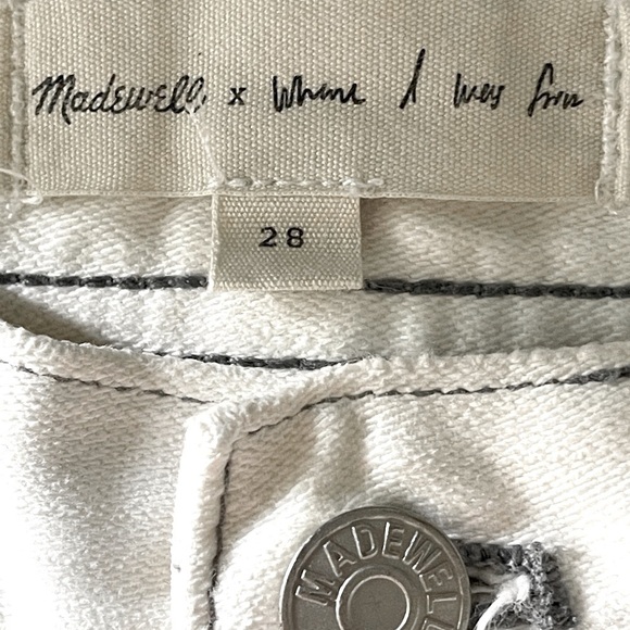 Madewell White Ripped High Rise Straight Jeans | Size 28 - Picture 9 of 11